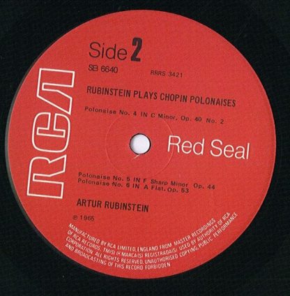 RCA Red Seal SB 6640 - Rubinstein Plays Chopin Polonaises - Image 4