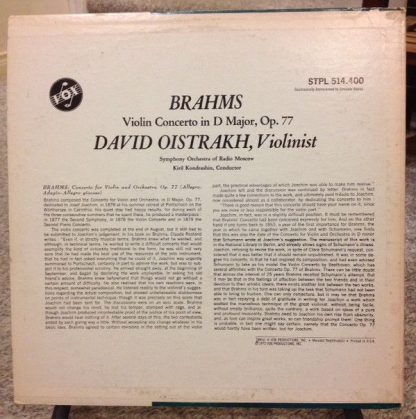 VOX (6) STPL 514.400 - Violin Concerto in D Major, Op. 77 - Image 2