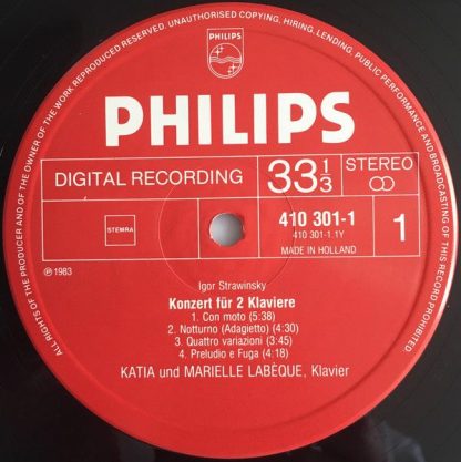 Philips 410 301-1 - Petrouchka / Concerto For 2 Pianos - Image 3