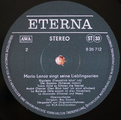 Eterna 8 26 712 - Mario Lanza Singt Seine Lieblingsarien - Image 4