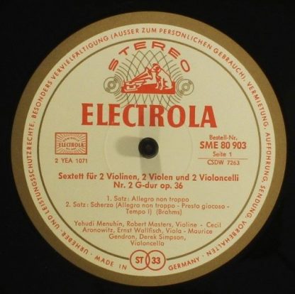 Electrola SME 80 903 - Sextett Für Streicher Nr. 2 G-dur Op. 36 - Image 3