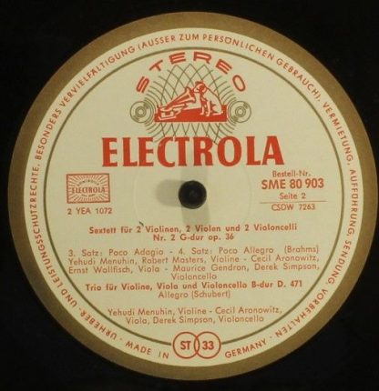 Electrola SME 80 903 - Sextett Für Streicher Nr. 2 G-dur Op. 36 - Image 4