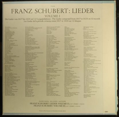 Deutsche Grammophon 2720 006 - Lieder Volume 1 - Image 2