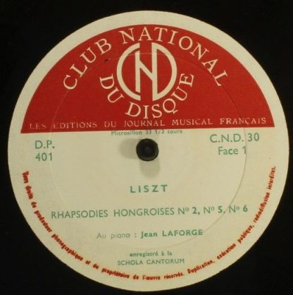 Club National Du Disque CND 30 - Rhapsodies Hongroises - Image 3