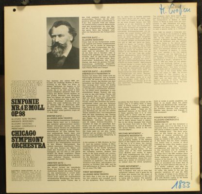 EMI 1 C 063-02083 - 4. Sinfonie E-Moll Op. 98 - Image 2