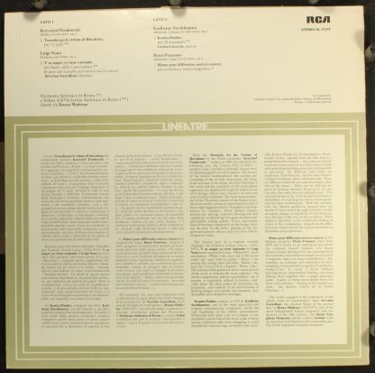 RCA GL 31518 - Trenodia Per Le Vittime Di Hiroshima - Image 2