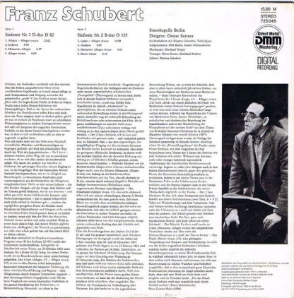Eterna 7 25 046 - Sinfonie Nr. 1 D-Dur D 82 / Sinfonie Nr. 2 B-D - Image 2