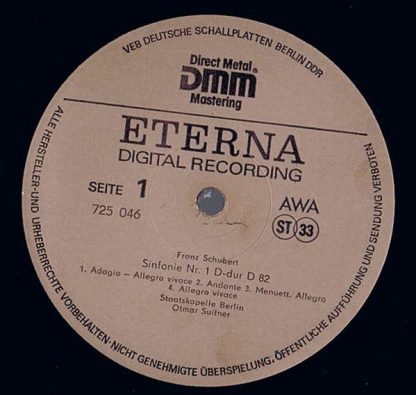 Eterna 7 25 046 - Sinfonie Nr. 1 D-Dur D 82 / Sinfonie Nr. 2 B-D - Image 3