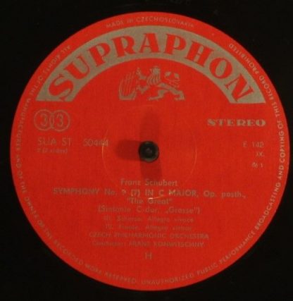 Supraphon SUA ST 50444 - Franz Schubert, The Czech Philharmonic - Image 4