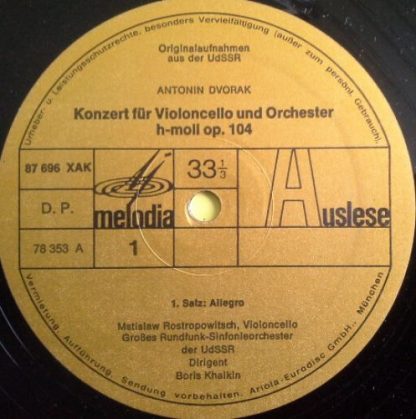 87 696 XAK - Antonin Dvorak - Konzert Für Violoncello, H-Moll O - Image 3