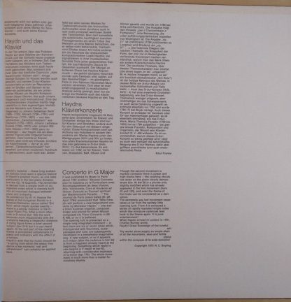 EMI 1 C 065-02 614 - Haydn - Klavierkonzerte In D Und G - Image 3