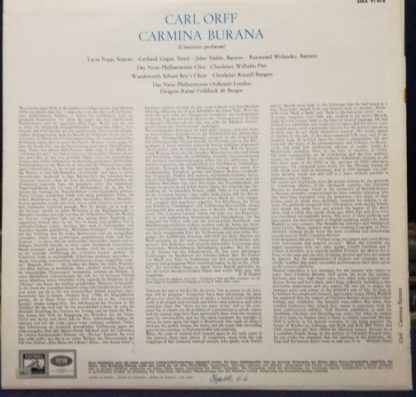 Electrola SMA 91 478 - Carmina Burana - Image 2