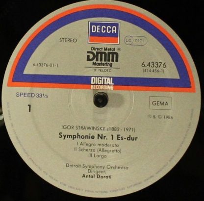 DECCA 6.43376 - Symphony No.1/ Scherzo Fantastique - Image 3