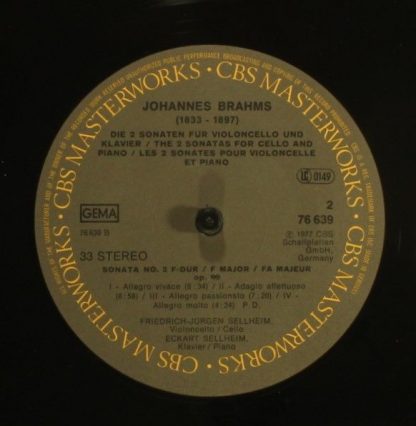 CBS 76 639 - Sonaten Für Violoncello & Klavier Nr. 1 & 2 - Image 6