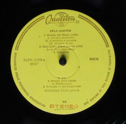 Hungaroton LPX 11338 - Sonata For Piano - Nine Little Piano Piec - Image 7