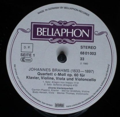 Bellaphon 68 01 003 - Klavierquartett C-Moll Op. 60 - Image 5