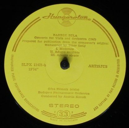 Hungaroton SLPX 11421 - Piano Concerto No 3. / Viola Concerto - Image 6