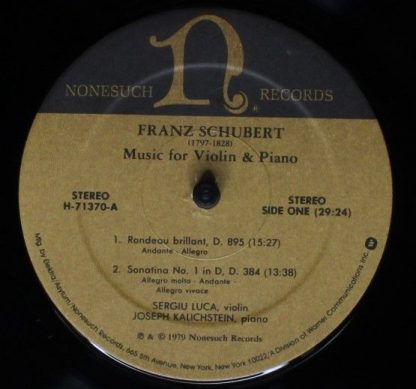 Nonesuch Records H-71370 - Music For Violin & Piano - Image 3