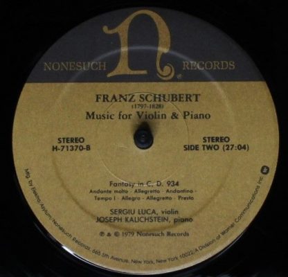 Nonesuch Records H-71370 - Music For Violin & Piano - Image 4