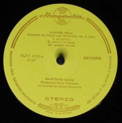 Hungaroton SLPX 11421 - Piano Concerto No 3. / Viola Concerto - Image 9
