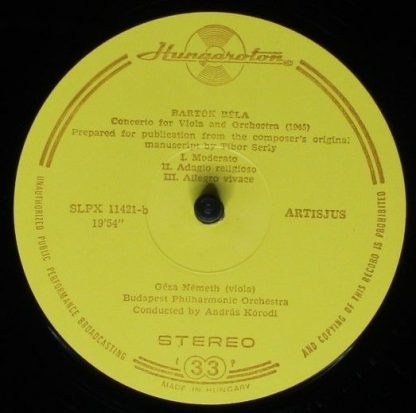 Hungaroton SLPX 11421 - Piano Concerto No 3. / Viola Concerto - Image 10