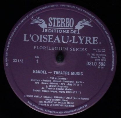 L'Oiseau-Lyre DSLO 598 - Theatre Music (The Alchymist • Comus) - Image 3