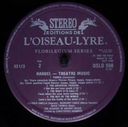 L'Oiseau-Lyre DSLO 598 - Theatre Music (The Alchymist • Comus) - Image 4