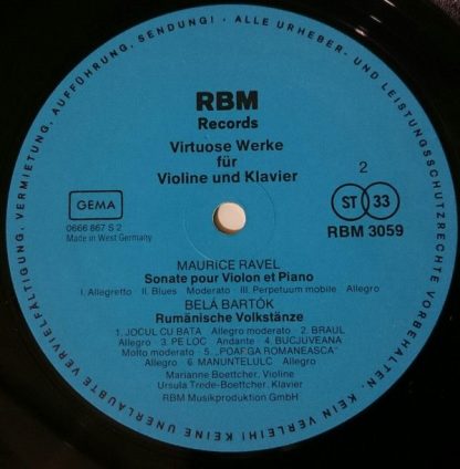 RBM Records RBM 3059 - Virtuose Werke Für Violine Und Klavier - Image 4