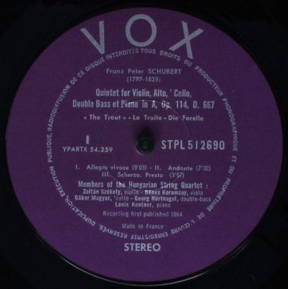 VOX (6) PL PROM I2 690 - "Trout" - Quintet D. 667 - Image 3