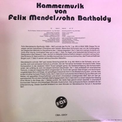 FSM FSM 112 001 - Kammermusik Von Felix Mendelssohn-Bartholdy - Image 2
