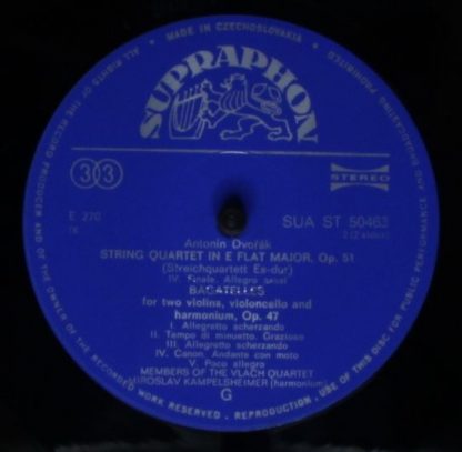 Supraphon SUA ST 50463 - String Quartet In E Flat Major, Bagatel - Image 3