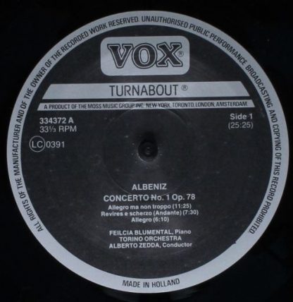 VOX/Turnabout TV 334 372 - Piano Concerto No. 1 / Rhapsodie Espa - Image 3