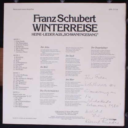 Preiser Records SPR 3317 / 18 - Winterreise / Heine-Lieder Aus,, - Image 2