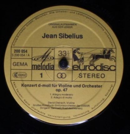 Eurodisc 200 054 - Violinkonzert D-Moll, Zwei Humoresken Op. 87 - Image 3