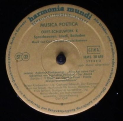 Harmonia Mundi HMS 30 659 - Musica Poetica Teil 10 - Orff Schulw - Image 4