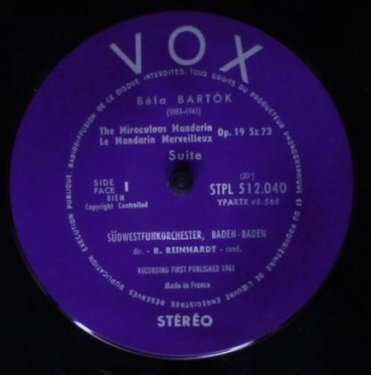 VOX (6) STPL 512.040 - The Miraculous Mandarin / The Wooden Prin - Image 3