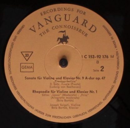 Vanguard 1C 153-92 176/7 M - "Kreutzer Sonate", "Rhapsodie Nr. 1 - Image 6