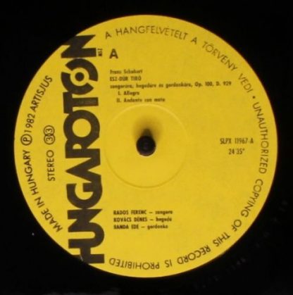 Hungaroton SLPX 11967 - Piano Trio In E Flat Major D.929 - Image 4