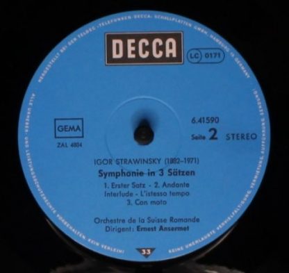 DECCA 6.41590 AN - Symphony Of Psalms / Symphony In Three Moveme - Image 4