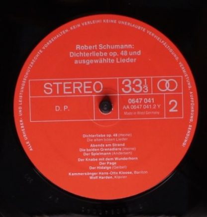 Phonogram  0647 041 - Dichterliebe Und Ausgewählte Lieder - Image 4