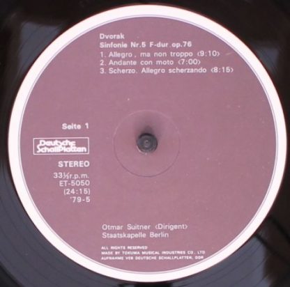 Deutsche Schallplatten ET-5050 - Sinfonie Nr. 5 F-dur Op. 76 - Image 3