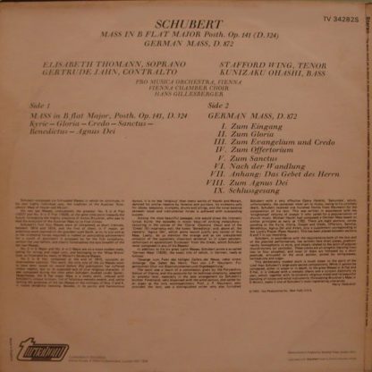Turnabout TV 34282S - Mass In B-Flat Major / Deutsche Messe - Image 2