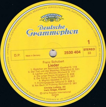 Deutsche Grammophon 2530 404 - Schubert-Lieder - Image 3