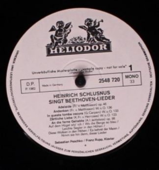 HELIODOR 2548 720 - Heinrich Schlusnus Singt Lieder Von Beethove