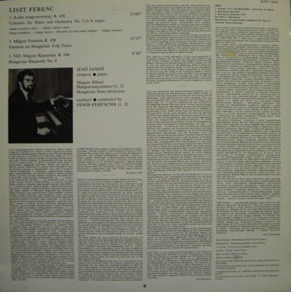 Hungaroton SLPX 12024 - Piano Concerto No. 2 / Hungarian Fantasi - Image 2