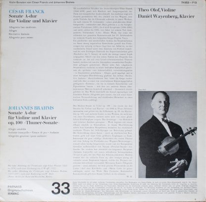 Parnass 74 953 - Johannes Brahms, César Franck, Theo Olof, Danie - Image 2