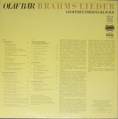 Eterna 7 29 233 - Olaf Bär, Geoffrey Parsons (2), Johannes Brahm - Image 2