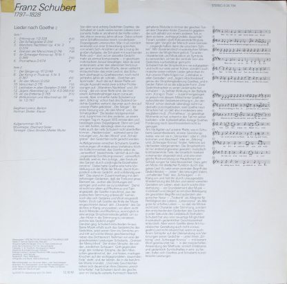 ETERNA Edition 8 26 704 - Franz Schubert/ Siegfried Lorenz/ Norm - Image 2
