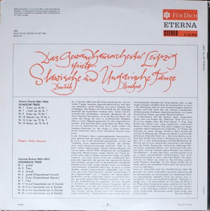 Eterna 8 25 553 - Antonín Dvořák/ Johannes Brahms/ Gewandhausorc - Image 2