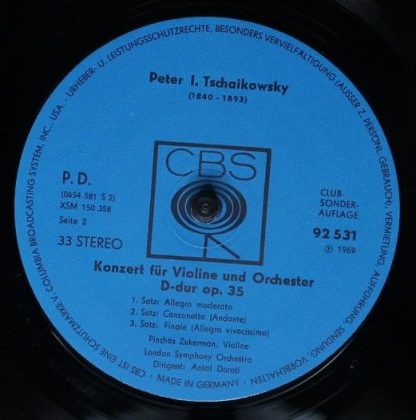 CBS 92 531 - Mendelssohn Violinkonzert E-moll - Tschaikowsky Vil - Image 4
